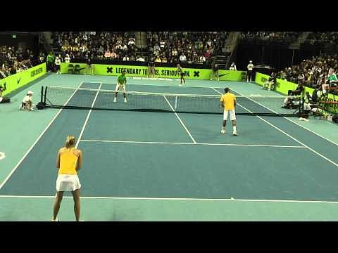 Video: Federer teams up with Sharapova, Nadal with Azarenka