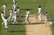 Ecstatic New Zealand team after winning the first test.