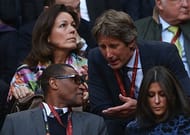 Chelsea's technical director talking to Edwin van der Sar during the Europa league final