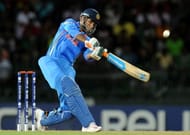 Indian cricketer Irfan Pathan plays a shot during the ICC Twenty20 Cricket World Cup's Super Eight match between India and Australia at The R.Premadasa International Cricket Stadium in Colombo on September 28, 2012. AFP PHOTO / LAKRUWAN WANNIARACHCHI (Photo credit should read LAKRUWAN WANNIARACHCHI/AFP/GettyImages)