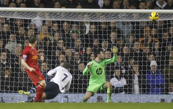 Flanagan scoring a goal against Tottenham