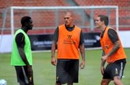 Toure, Skrtel and Agger in training