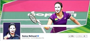 What is the story behind Saina Nehwal posting pictures with a mask?