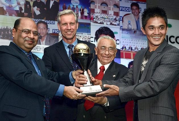 Sunil Chhetri receives AIFF Player of the Year award