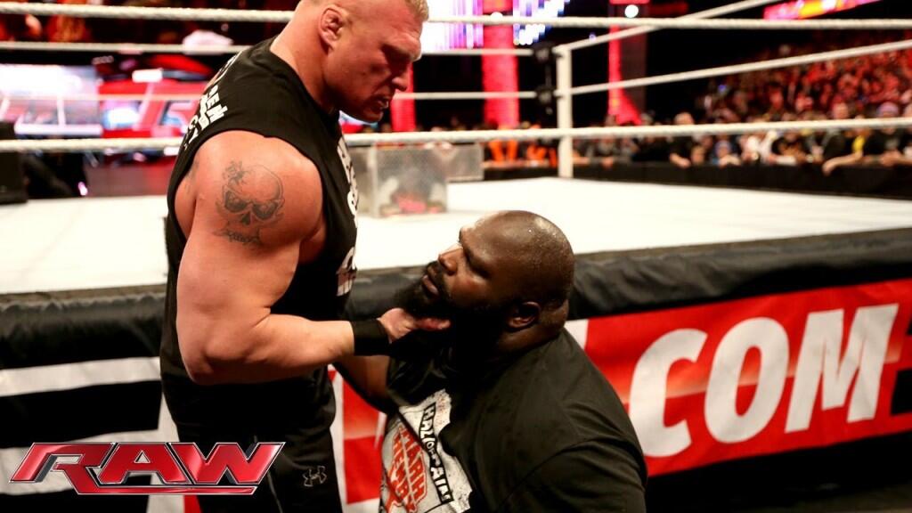 Brock Lesnar throws a monitor in the crowd on Monday Night RAW