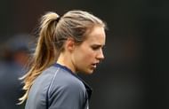 SYDNEY, AUSTRALIA - DECEMBER 11: Ellyse Perry of Australia looks on during an Australian women's cricket training session at Sydney Cricket Ground on December 11, 2012 in Sydney, Australia. (Photo by Ryan Pierse/Getty Images)
