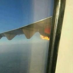 Malaysian plane carrying Football team catches fire mid-air