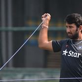 Cheteshwar Pujara working on his bowling in nets to get into Indian ODI squad