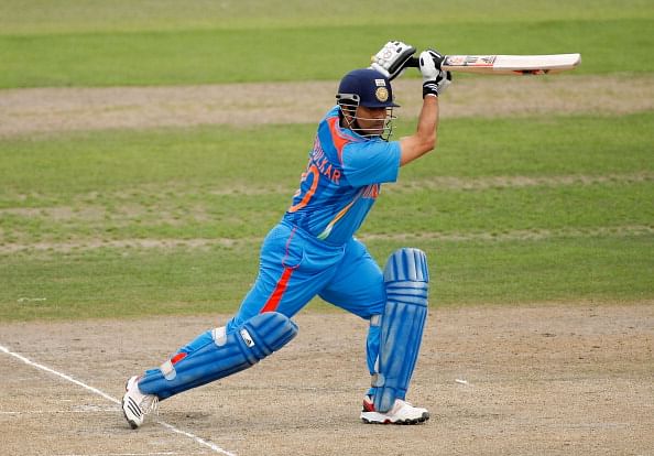 HOVE, ENGLAND - AUGUST 25:  Sachin Tendulkar of India picks up some runs during the one day tour match between Sussex and India at The County Ground on August 25, 2011 in Hove, England.  (Photo by Harry Engels/Getty Images)