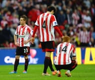 Sunderland players dejected after the defeat against Manchester City