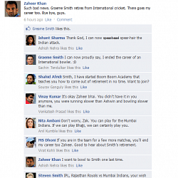 FB Wall: Zaheer Khan trolled after Graeme Smith retirement