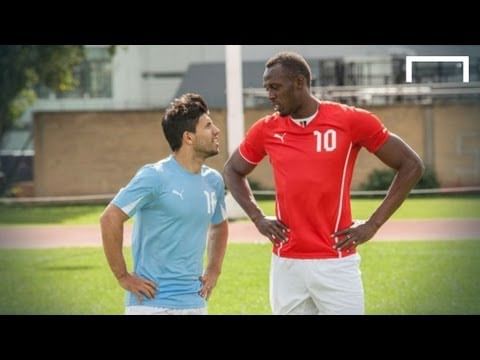 Usain Bolt speeds up Sergio Aguero