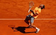 Rafael Nadal of Spain celebrates match point after his straight sets victory against Novak Djokovic of Serbia in the final during day eight of the ATP Monte Carlo Masters, at Monte-Carlo Sporting Club on April 22, 2012 in Monte-Carlo, Monaco..