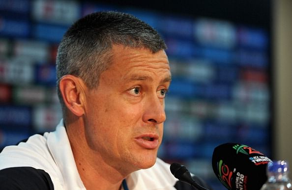 CHITTAGONG, BANGLADESH - MARCH 30:  England coach Ashley Giles speaks to the media during a press conference at Zahur Ahmed Chowdhury Stadium on March 30, 2014 in Chittagong, Bangladesh.  (Photo by Gareth Copley/Getty Images)
