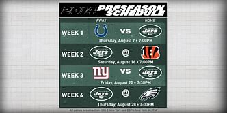 Jets Preseason schedule released - Dates and times