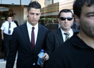 Portugal's forward Cristiano Ronaldo (C-