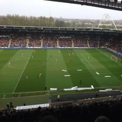 Hull City vs Arsenal match at KC Stadium interrupted by flying advertising hoardings