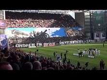 FC København's amazing special effects tifo in a match against Brøndby