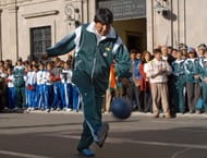 Bolivian president Evo Morales shoots du
