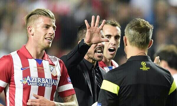Tempers flare in the Champions League final as Diego Simeone loses his cool