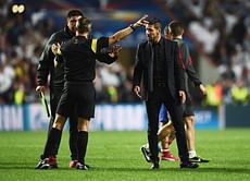 Atletco Madrid's Diego Simeone faces touchline ban after Raphael Varane bust up