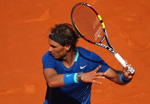 Rafael Nadal during his match against Roberto Bautista Agut in the Madrid semifinal