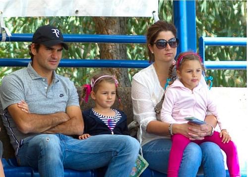 Roger Federer, Mirka and their twin daughters