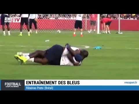 VIDEO: Mamadou Sakho and Rio Mavuba end France's training session rolling on the floor.