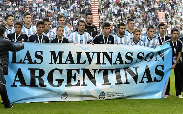 Argentina’s players risk controversy by lending open support to the Falkland Islands protests