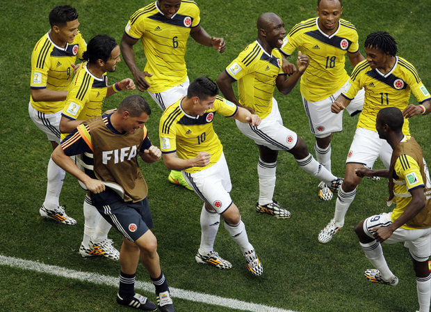 Colombia's goal celebrations at World Cup are pure entertainment for fans