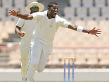 New Zealand struggle against leg-spinner Damion Jacobs