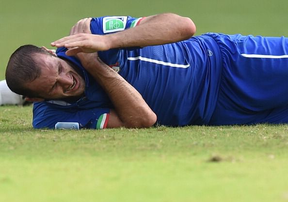 Giorgio Chiellini talks about the Luis Suarez-bite, says the ban is excessive