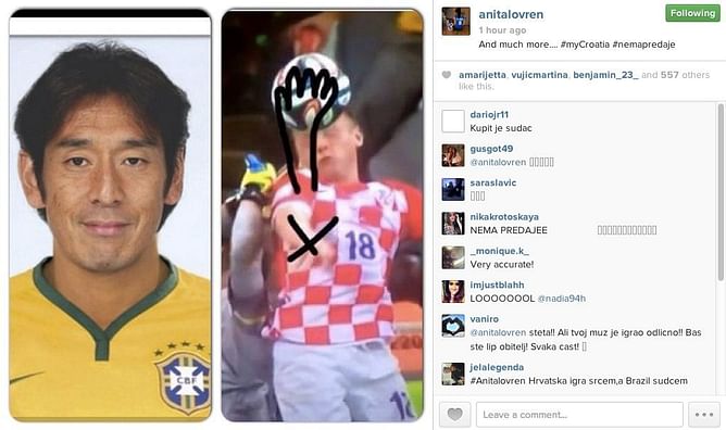 Dejan Lovren’s wife posts pic of last night’s ref in a Brazil shirt