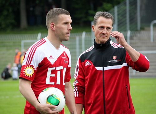 Lukas Podolski dedicates Germany win to Michael Schumacher