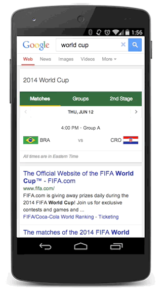 Google's World Cup Guide