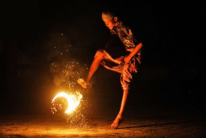 Sepak Bola Api: a game where football is played with fire