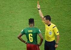 Cameroon's Alex Song banned for three games for violent behaviour at World Cup