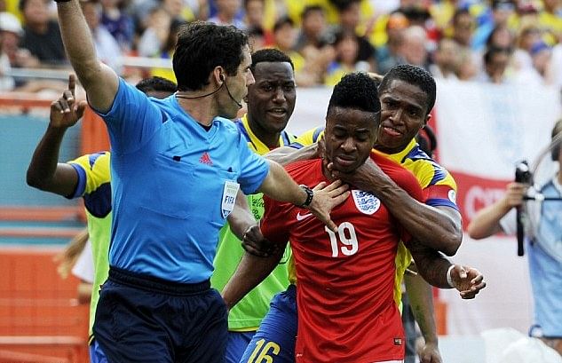 Raheem Sterling and Antonio Valencia sent off for fighting after rash tackle in England-Ecuador friendly