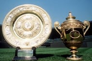 The ladies' singles and men's Wimbledon trophies