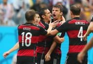 Thomas Muller celebrating after scoring a goal against USA