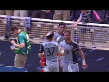 MLS player Dom Dwyer takes a selfie after scoring a goal