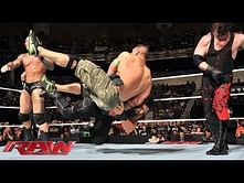WWE Raw Video: John Cena and Roman Reigns vs Randy Orton, Kane and Seth Rollins