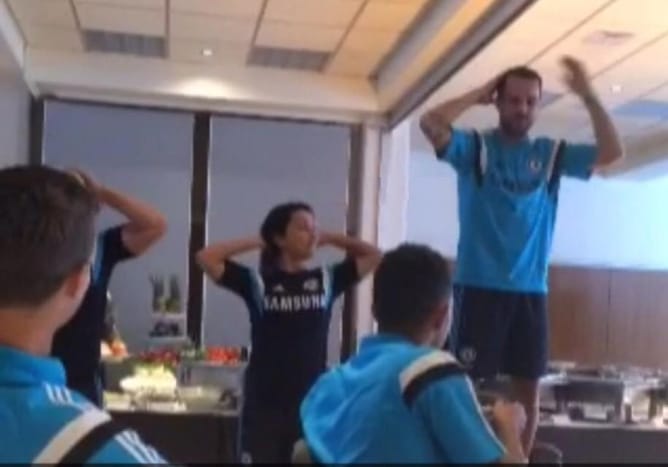 Video: Cesc Fabregas sang and danced to 'La Macarena' during Chelsea initiation