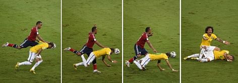 Neymar couldn't feel his legs after Zuniga kneed him in the back