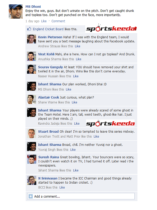 FB Wall: MS Dhoni, Ishant Sharma continue to troll England after Lord's win