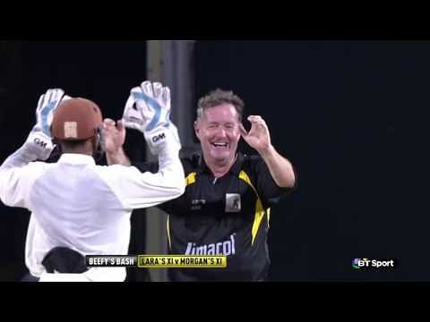 Video: Piers Morgan dismisses Brian Lara, later hits him for 6 and 4 to win charity match