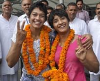 CWG gold medal winning sisters Babita and Vinesh Phogat felicitated in Gurgaon