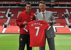 Cristiano Ronaldo reacts to Angel Di Maria getting the No.7 shirt at Manchester United