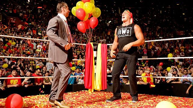 Hogan and Vince sharing the ring