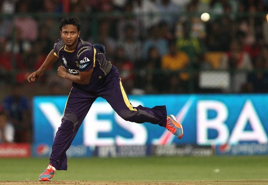 Shakib Al Hasan in action for KKR